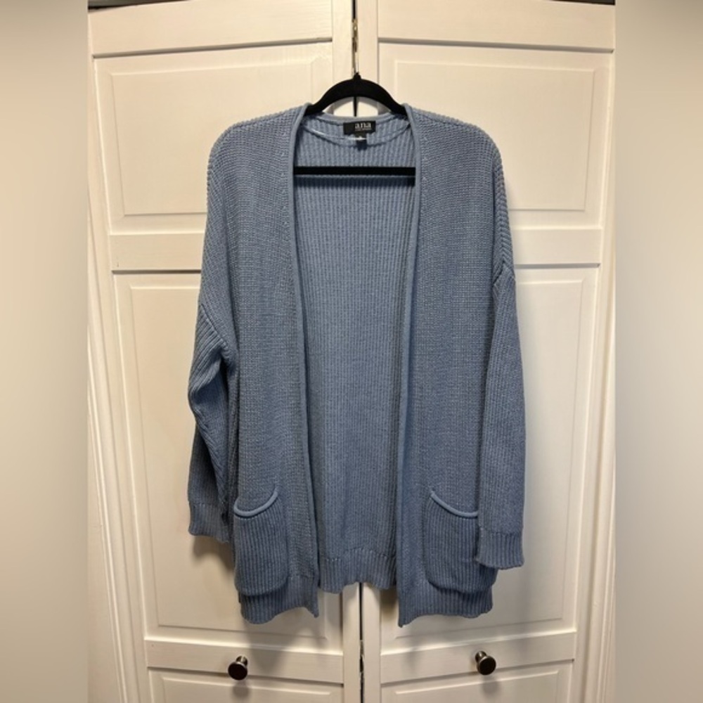 NWT a.n.a A New Approach Blue Open Front Cardigan Size XL Color Light Bl…